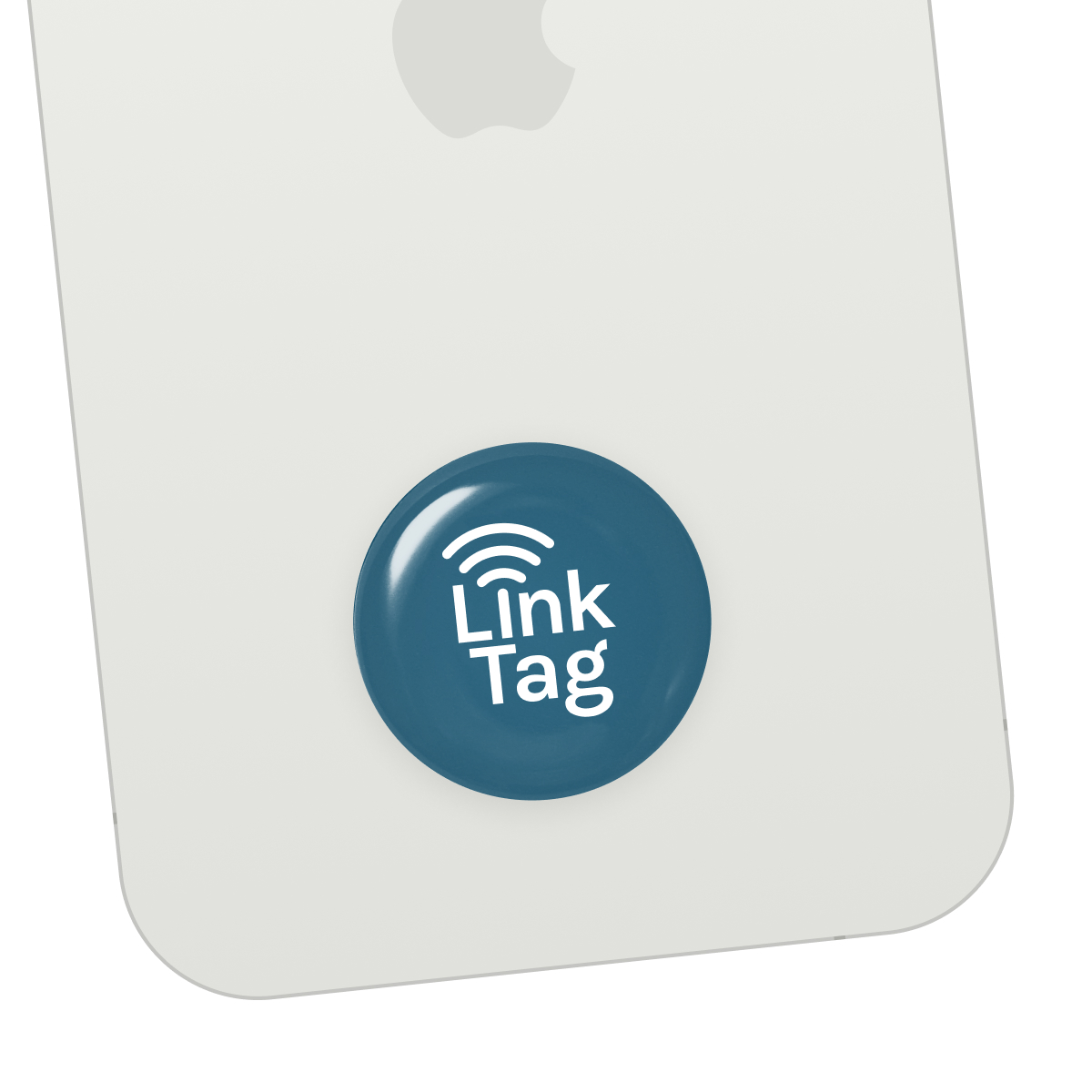 LinkTag Dark Blue Sticker on Phone