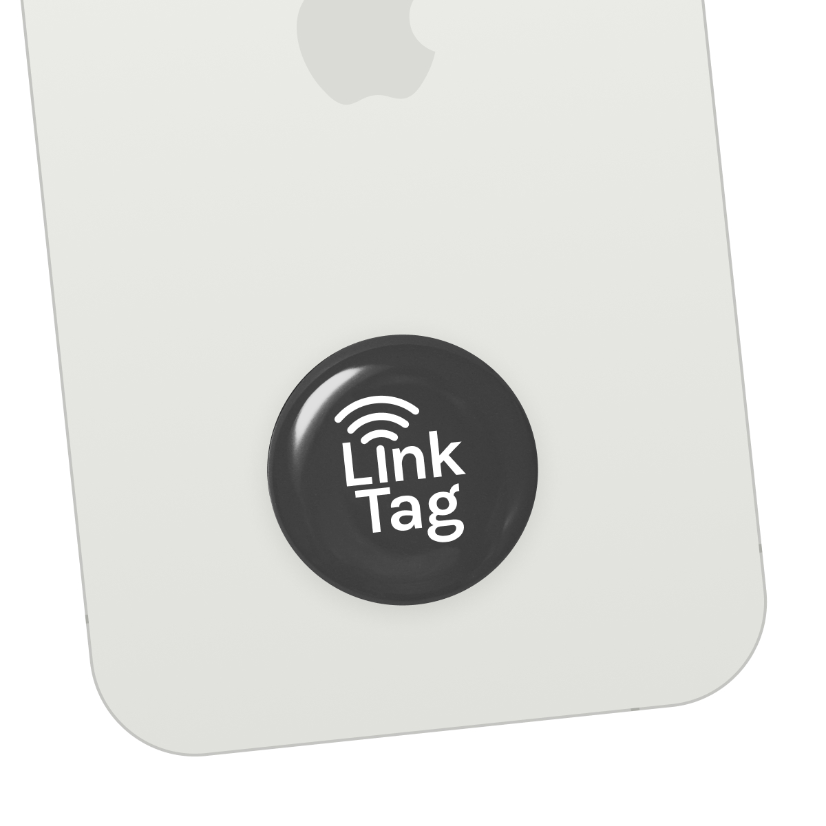 LinkTag Dark Gray sticker on phone