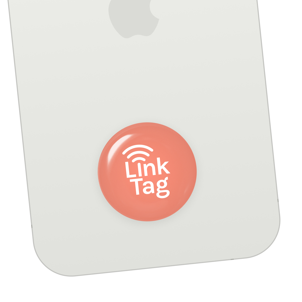 LinkTag Orange/Pink Sticker on Phone