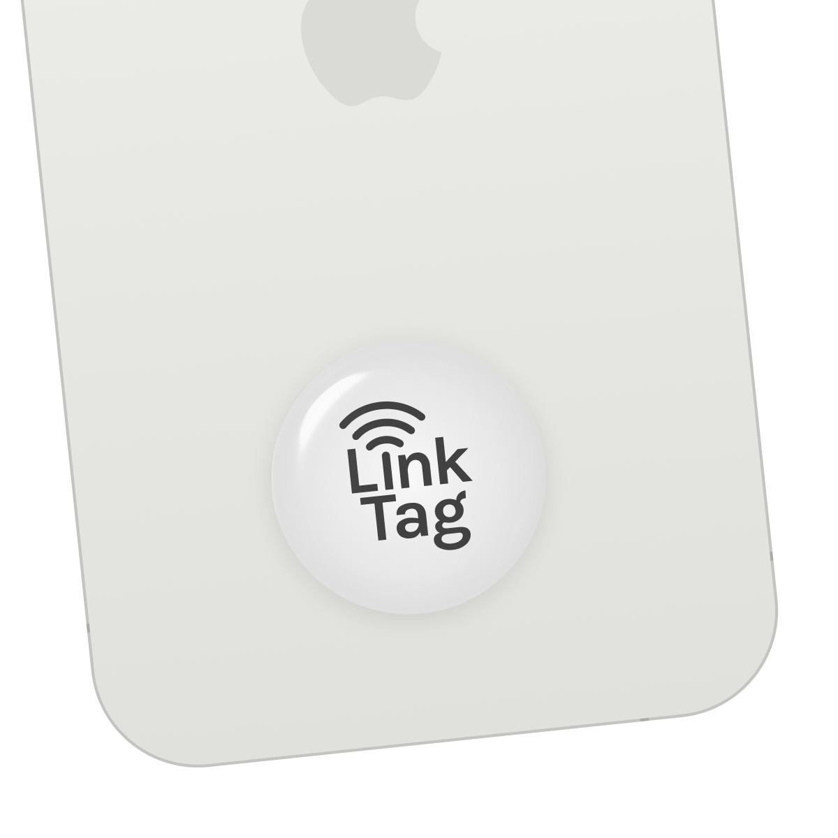 LinkTag White Sticker on Phone
